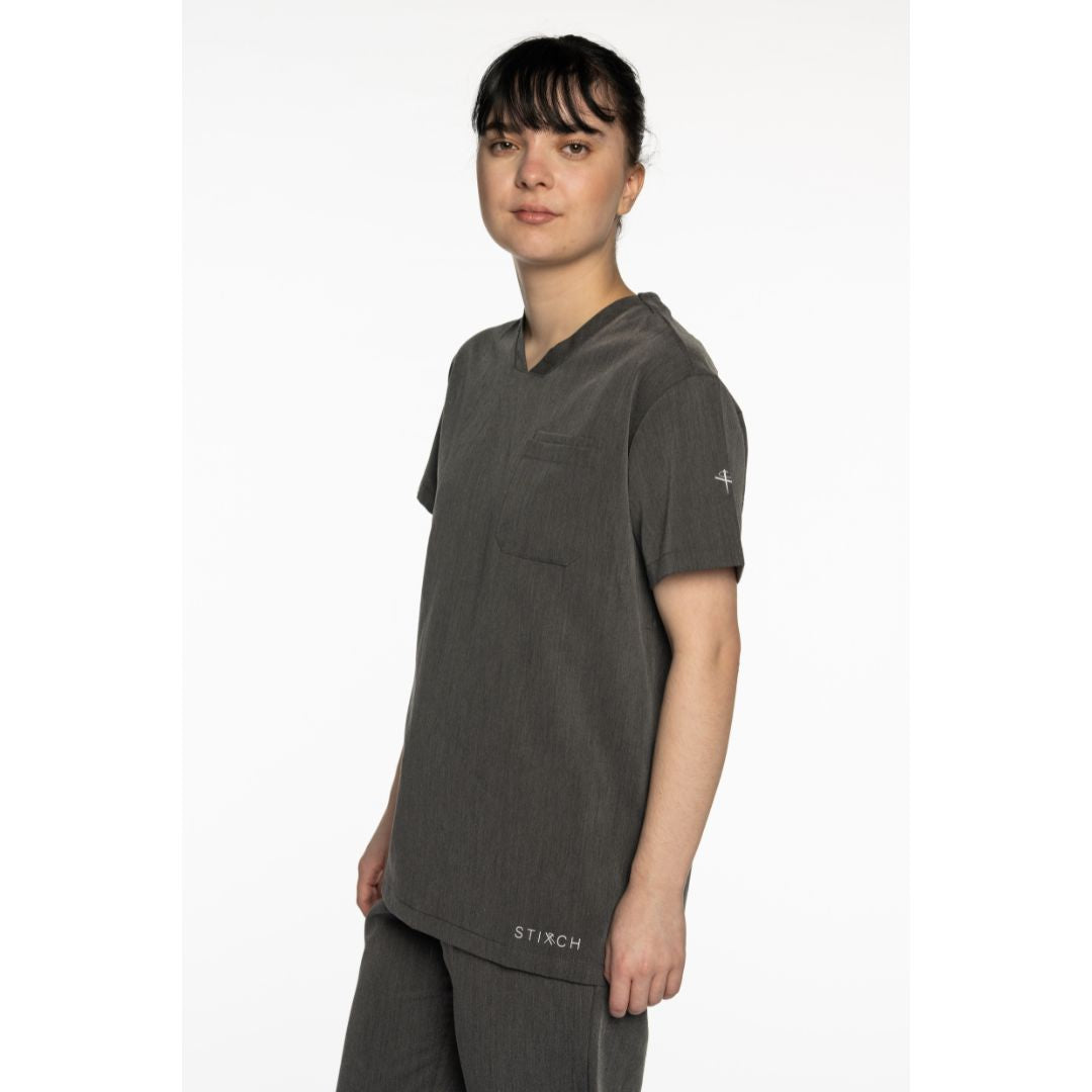 Womens Grey Scrub Trousers - Uncuffed